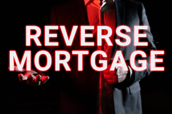 Text Caption Presenting Reverse Mortgageloan Seniors Age 60S Older Returned — Stock fotografie