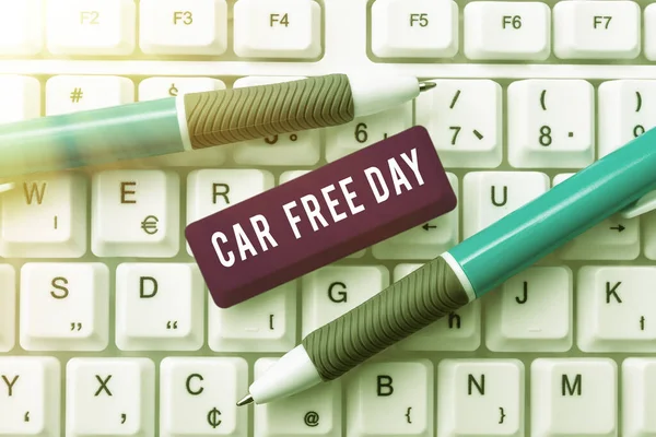 Έννοια Λεζάντα Car Free Day Επιχειρηματική Ιδέα Προστασία Του Περιβάλλοντος — Φωτογραφία Αρχείου