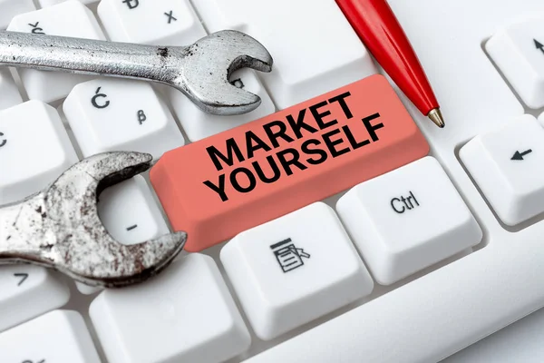 Textschild Mit Der Aufschrift Market Yourfmaking Yourself Any Kind Task — Stockfoto