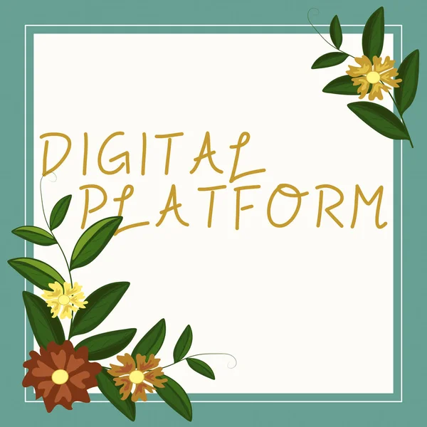 Inspiráció Mutató Jel Digitális Platformmarketing Kampány Vagy Márka Termék Szolgáltatás — Stock Fotó