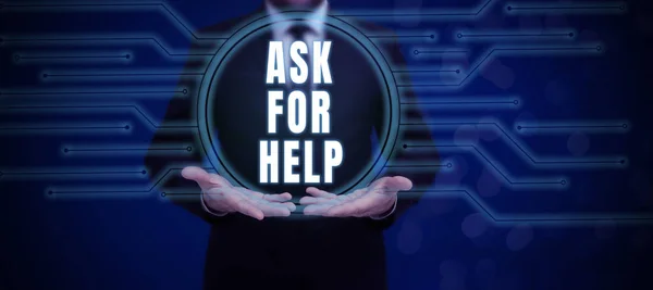 Inspiratie Bord Vraag Hulp Woord Geschreven Verzoek Hulp Nodig Professioneel — Stockfoto