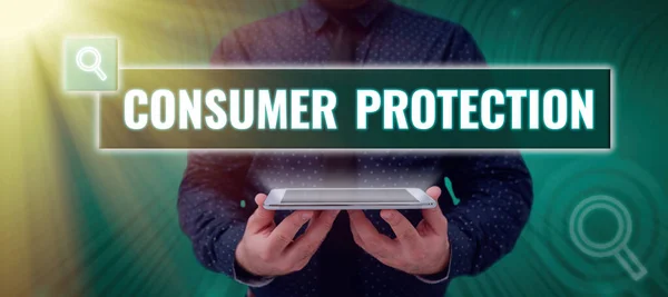 소비자 보호를 보장하기 소비자 보호법 소비자 보호를 보장하기 비즈니스 아이디어 — 스톡 사진