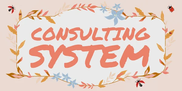Sign displaying Consulting SystemHelping firms improve process adequacy and functionality, Business approach Helping firms improve process adequacy and functionality