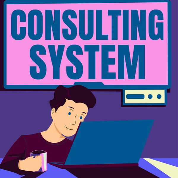 Text sign showing Consulting SystemHelping firms improve process adequacy and functionality, Business idea Helping firms improve process adequacy and functionality