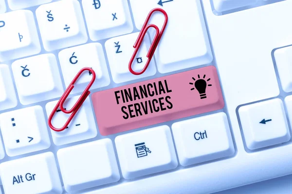Inspiration Showing Sign Financial Servicesmoney Investment Leasing Lending Stocks Brokerages — Stock Photo, Image