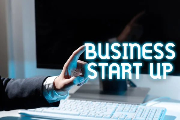 Business Start Upputting New Commerce Venture Friss Vállalkozás Word Written — Stock Fotó