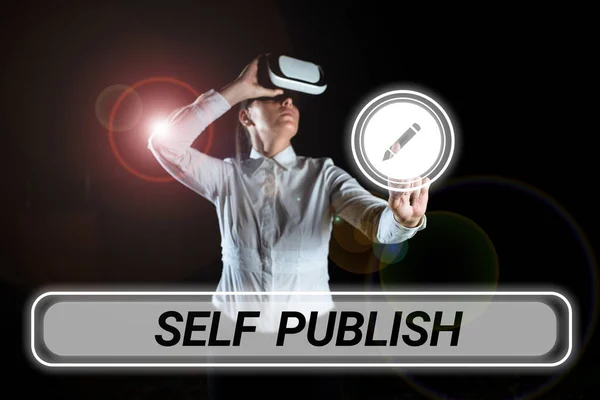 Konceptualny Wyświetlacz Self Publish Internet Concept Opublikowane Prace Niezależnie Własny — Zdjęcie stockowe