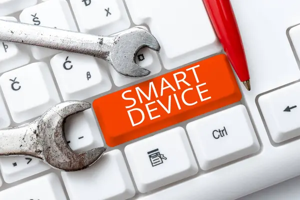 Textzeichen Das Smart Device Konzeptfoto Zeigt Elektronisches Gadget Das Der — Stockfoto