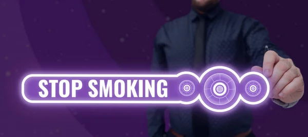 Expositor Conceptual Dejar Fumar Concepto Que Significa Interrumpir Detener Consumo — Foto de Stock
