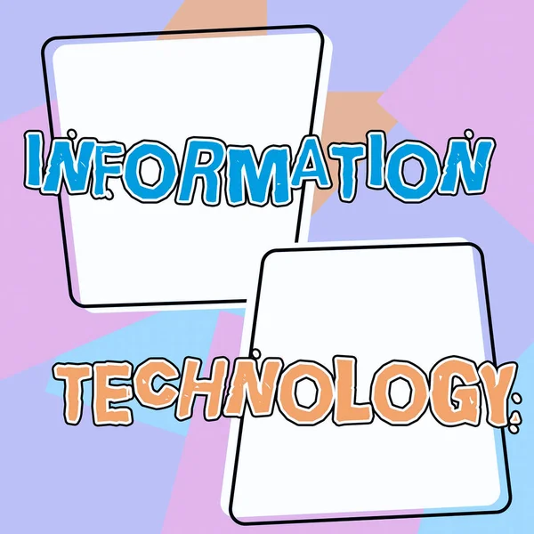 Inspiration Zeigt Zeichen Informationstechnologie Geschäftsidee Nutzung Von Systemen Zum Speichern — Stockfoto