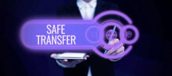 Conceptual Display Safe Transfer Business Approach Wire Transfers Electronically Paper — Stock Photo, Image