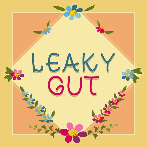 Legenda Texto Apresentando Leaky Gut Word Condição Que Revestimento Intestino — Fotografia de Stock