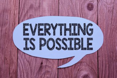 Kavramsal manşet Her şey mümkündür, kavramsal fotoğraf her sonuç meydana gelebilir her şey olabilir