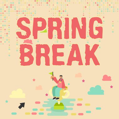 İlham kaynağı bahar tatili, iş konsepti tatilleri, okullar ve bahar boyunca üniversiteler