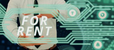 Kiralık için el yazısı metni, geçici olarak satın almak için mülk kullanılabilir hale getirdiğinizde kavram anlamına gelir