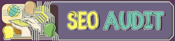 Ispirazione Mostrando Segno Seo Audit Approccio Business Search Engine Ottimizzazione — Foto Stock