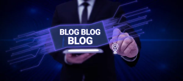 Inspiracja Pokazująca Znak Blog Blog Blog Business Showcase Internet Blogging — Zdjęcie stockowe