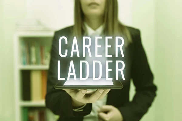 Conceptual Caption Career Ladder Word Job Promotion Professional Progress Upward — Stock Photo, Image
