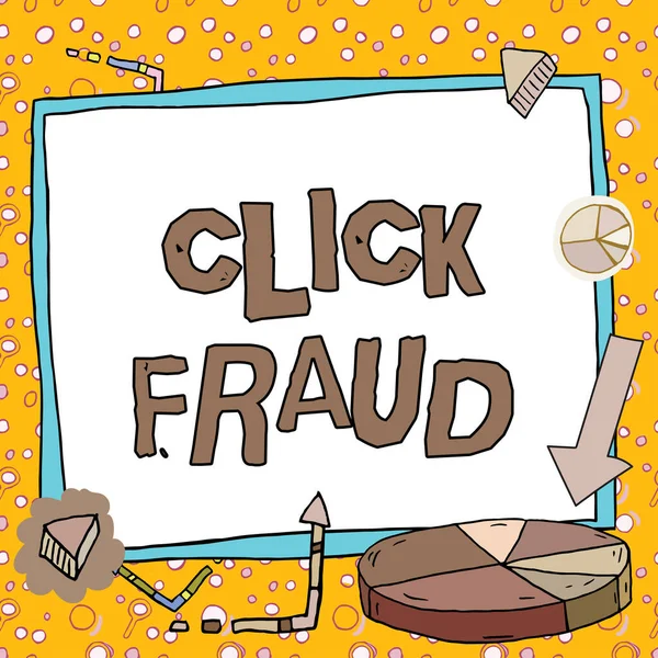 Conceptuele Weergave Klik Fraude Woord Voor Praktijk Van Herhaaldelijk Klikken — Stockfoto