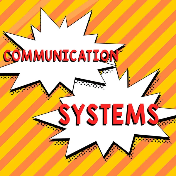 Text Bildtext Presenterar Kommunikationssystem Business Showcase Flöde Informationsanvändning Maskin För — Stockfoto