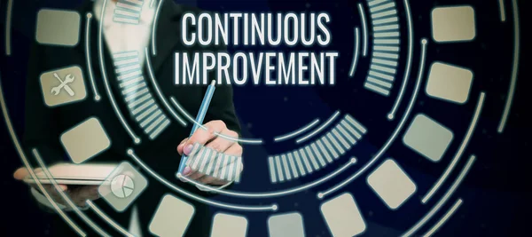 Conceptueel Bijschrift Continuous Improvement Business Approach Lopende Inspanningen Vooruitgang Boeken — Stockfoto