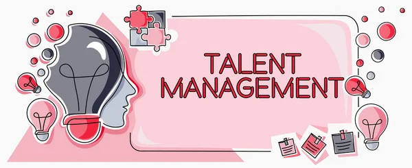 Text Caption Presenting Talent Managementacquiring Hiring Retaining Talented Employees Word — Stock Photo, Image