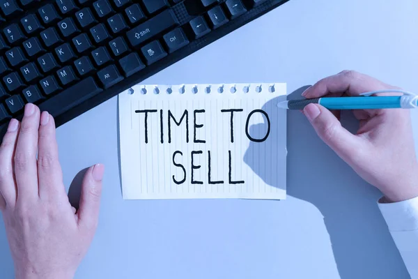Text Caption Presenting Time Sell Business Approach Right Moment Selling — Stock Photo, Image