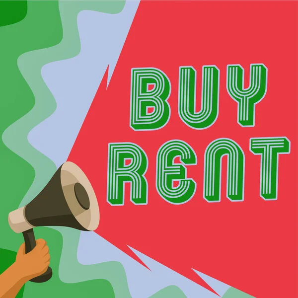 Yazısı Işareti Buy Rent Yaklaşımı Bir Şey Satın Almak Kullanmak — Stok fotoğraf