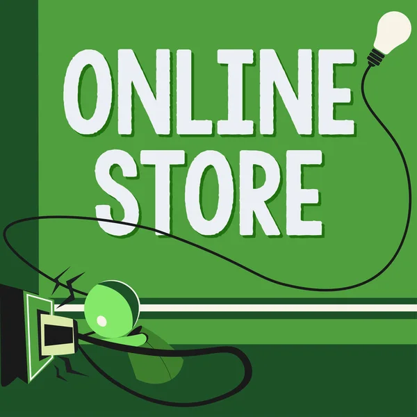 Handschrift Online Store Business Concept Een Website Die Artikelen Koop — Stockfoto
