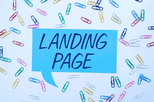 Концептуальный Дисплей Landing Page Business Concept Website Accessed Clicking Link — стоковое фото