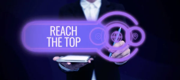 Schreiben Anzeige Text Reach Top Business Überblick Get Ahead Erfolgreicher — Stockfoto