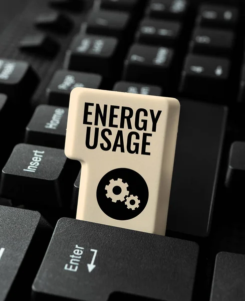 Texto Que Presenta Uso Energía Enfoque Empresarial Cantidad Energía Consumida —  Fotos de Stock