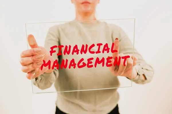 財務管理 事業アイデアの効率的かつ効果的なマネーと資金の管理方法を示すテキストキャプション — ストック写真