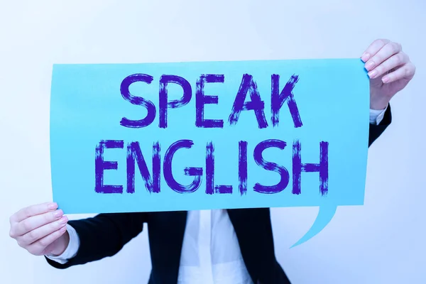 Text Zobrazující Inspiraci Mluv Anglicky Obchodní Přehled Studuj Další Cizí — Stock fotografie