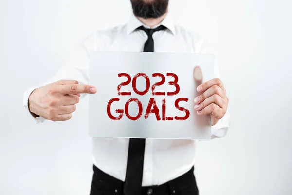 Texto Que Mostra Inspiração 2023 Objetivos Abordagem Negócios Plano Para — Fotografia de Stock