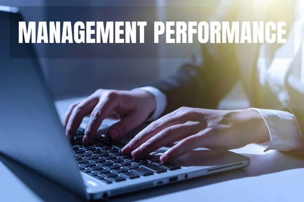 Textschild Mit Management Performance Konzeptionelles Foto Feedback Managerfähigkeiten Und Kompetenzen — Stockfoto
