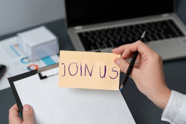 İlham kaynağı gösteren metin, Bize Katıl, İş Yaklaşma Kayıt Topluluğu Ekibi veya blog Sosyal medyaya kaydet