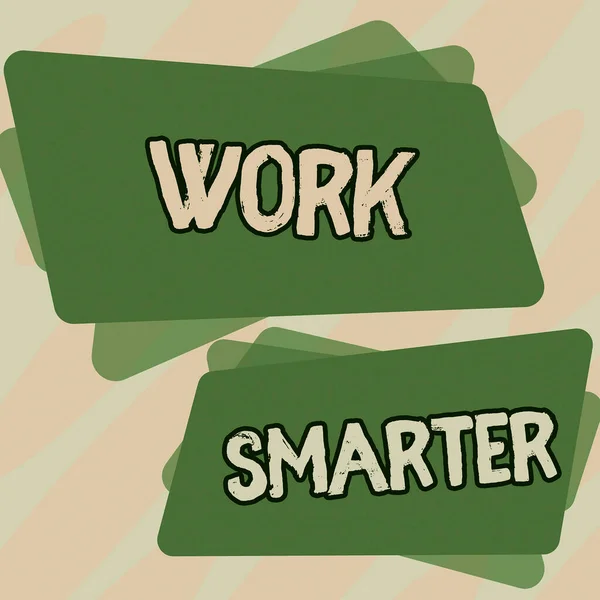 Inspiration Visar Tecken Work Smarter Word Efficiency Var Smart Ditt — Stockfoto
