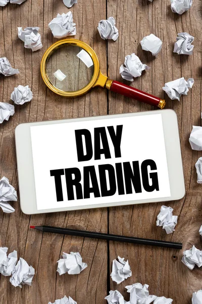 Conceptual display Day Trading, Business concept securities specifically buying and selling financial instruments