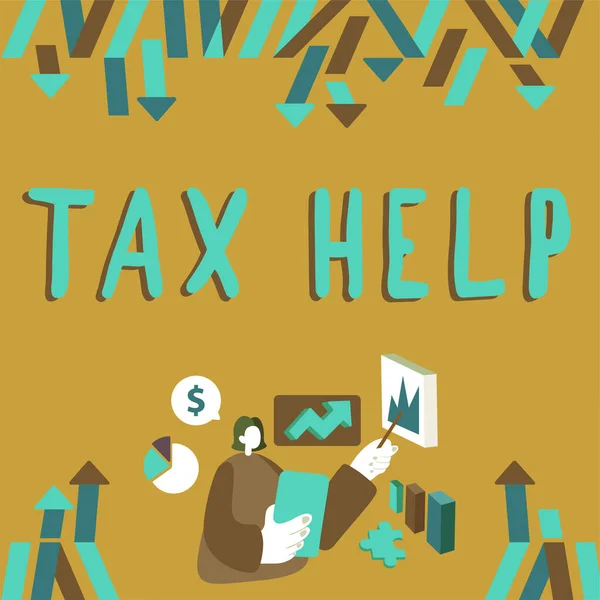 Devlet Gelirlerine Zorunlu Katkısından Alınan Vergi Yardımı Konsept Yardımı — Stok fotoğraf
