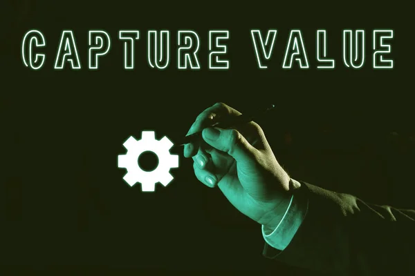 Tekst Bijschrift Presenteren Capture Value Business Showcase Customer Relationship Voldoen — Stockfoto