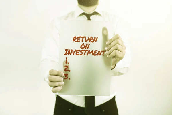 Концептуальная Подпись Return Investment Word Written Ratio Net Profit Cost — стоковое фото