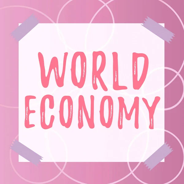 Texto Del Pie Foto Que Presenta Economía Mundial Concepto Negocio —  Fotos de Stock