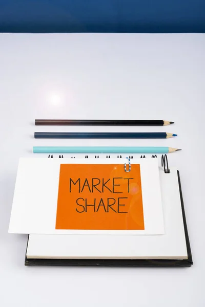 Señal Escritura Mano Market Share Concepto Negocio Porción Mercado Controlado — Foto de Stock