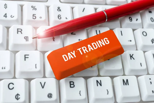 Inspiração Mostrando Sinal Day Trading Negócios Mostrar Títulos Especificamente Compra — Fotografia de Stock