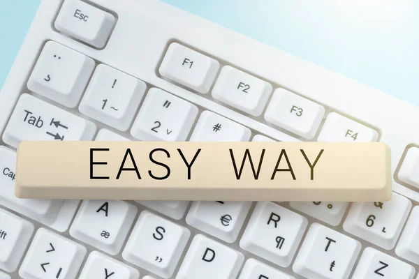 Tekenen Weergeven Easy Way Business Concept Maken Van Moeilijke Beslissing — Stockfoto