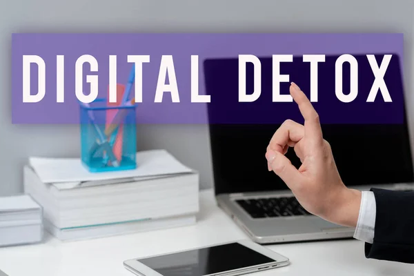 Tekst Bijschrift Presenteren Digitale Detox Woord Voor Vrij Van Elektronische — Stockfoto