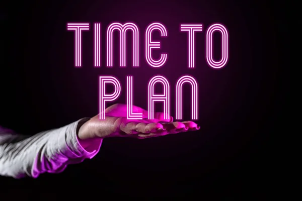 Segno Scrittura Mano Time Plan Internet Concept Preparazione Delle Cose — Foto Stock