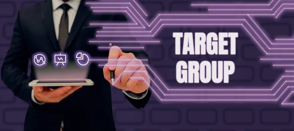 Sinal Texto Mostrando Target Group Conceito Negócio Particular Mostrando Que — Fotografia de Stock