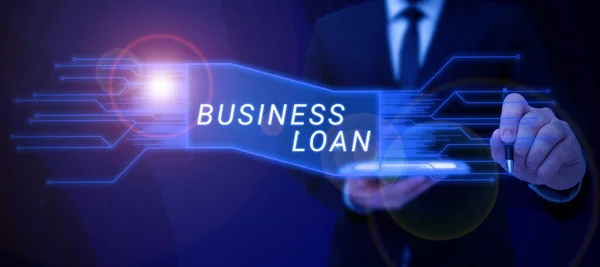 Conceptual Caption Business Loan Business Concept Credit Mortgage Financial Assistance — Stock Photo, Image